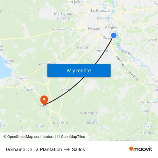 Domaine De La Plantation to Salles map