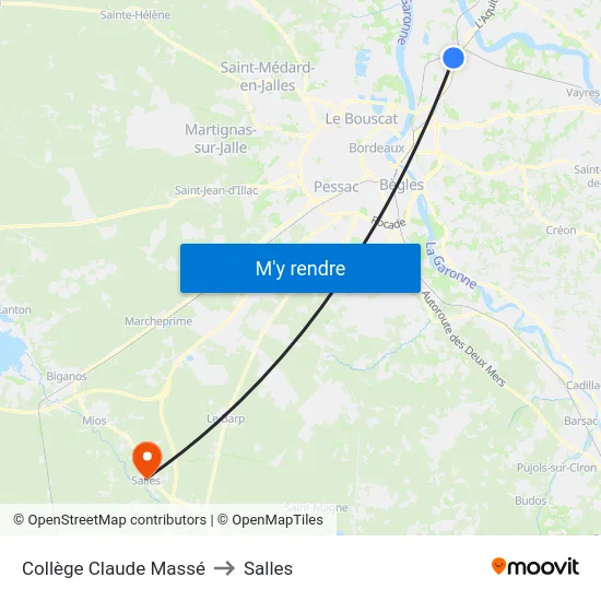 Collège Claude Massé to Salles map