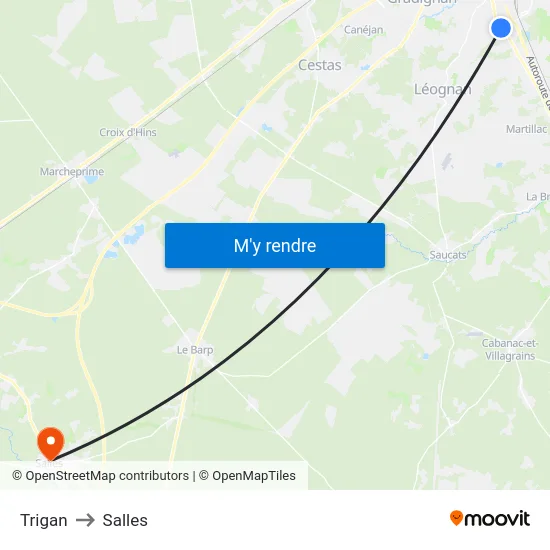 Trigan to Salles map