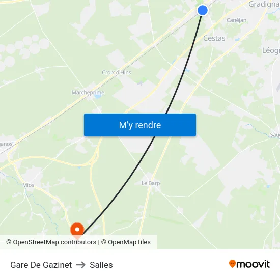 Gare De Gazinet to Salles map