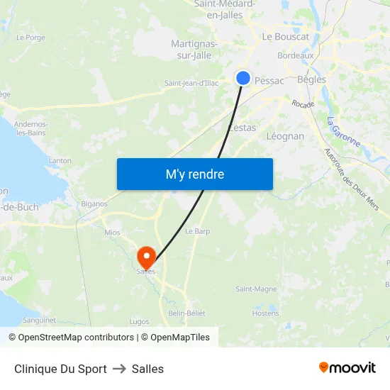 Clinique Du Sport to Salles map