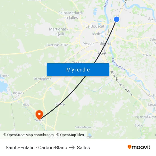 Sainte-Eulalie - Carbon-Blanc to Salles map