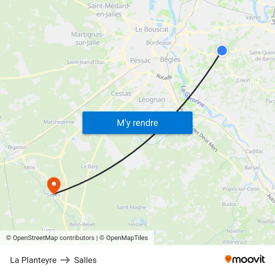 La Planteyre to Salles map