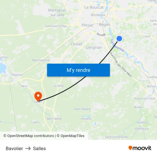 Bavolier to Salles map