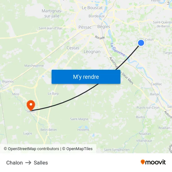 Chalon to Salles map