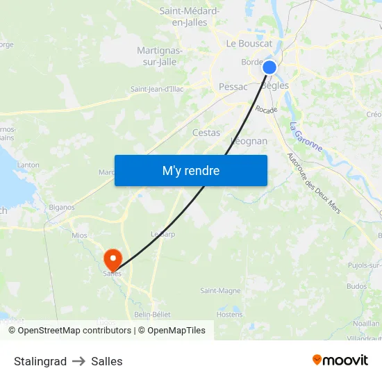 Stalingrad to Salles map