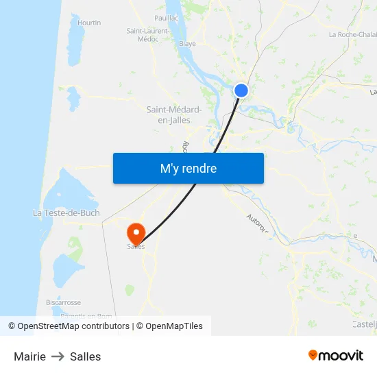 Mairie to Salles map