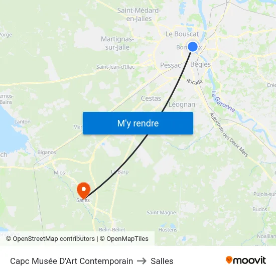 Capc Musée D'Art Contemporain to Salles map