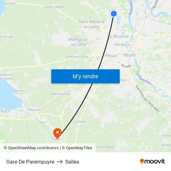 Gare De Parempuyre to Salles map