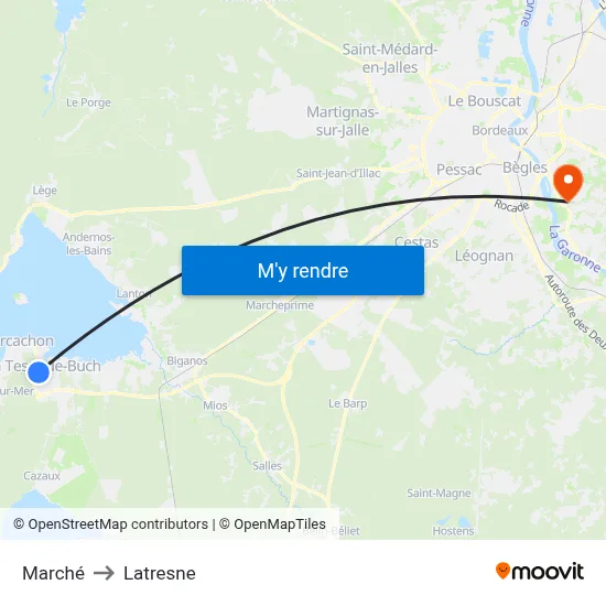 Marché to Latresne map