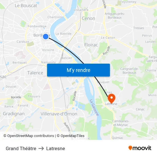 Grand Théâtre to Latresne map