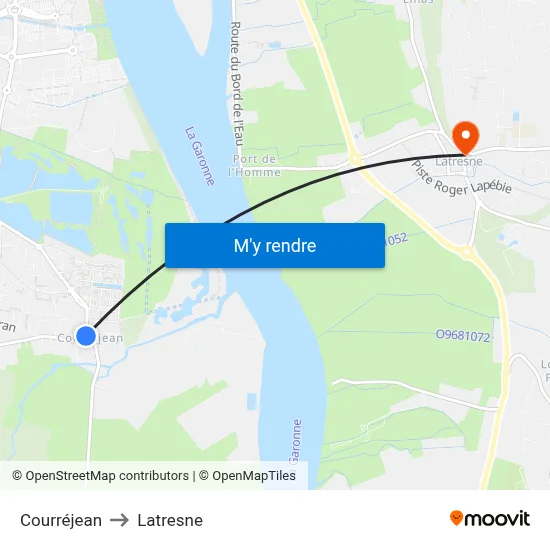 Courréjean to Latresne map