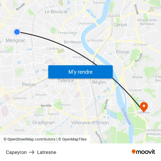 Capeyron to Latresne map
