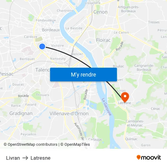 Livran to Latresne map
