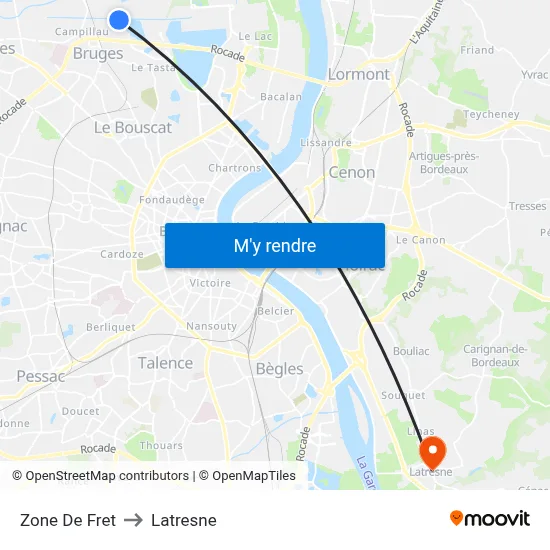Zone De Fret to Latresne map