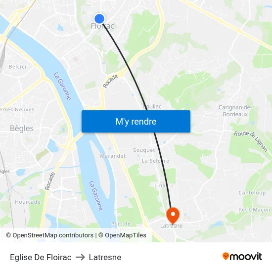 Eglise De Floirac to Latresne map