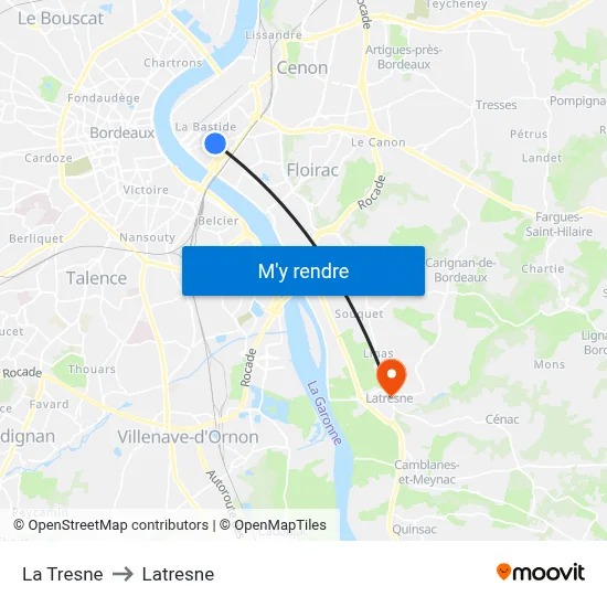 La Tresne to Latresne map