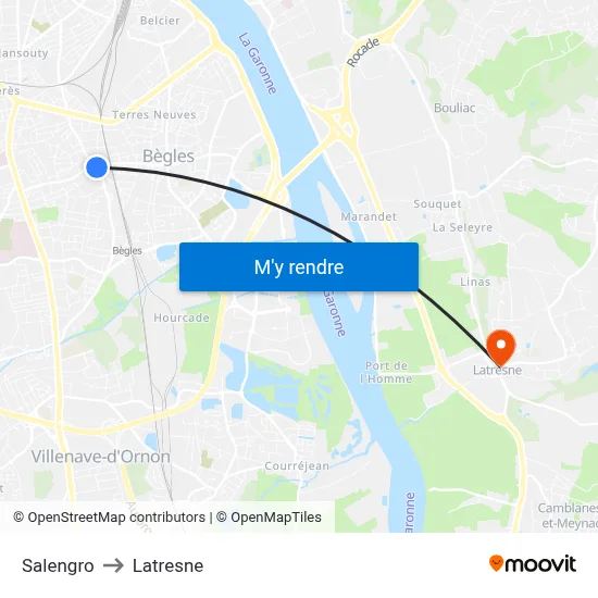 Salengro to Latresne map