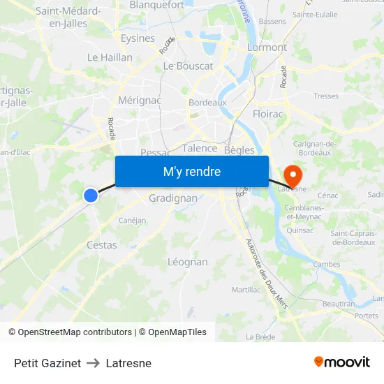 Petit Gazinet to Latresne map