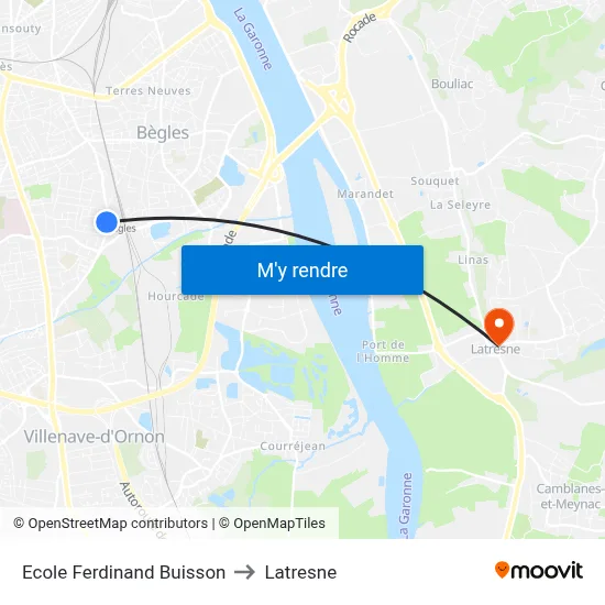 Ecole Ferdinand Buisson to Latresne map