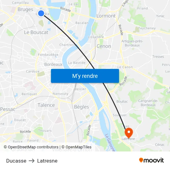 Ducasse to Latresne map