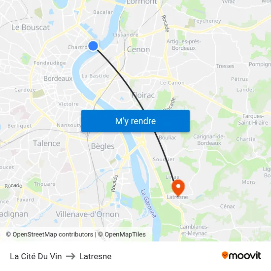 La Cité Du Vin to Latresne map