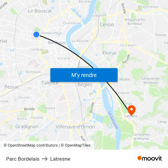 Parc Bordelais to Latresne map