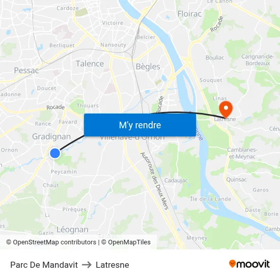 Parc De Mandavit to Latresne map