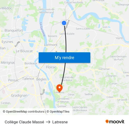 Collège Claude Massé to Latresne map
