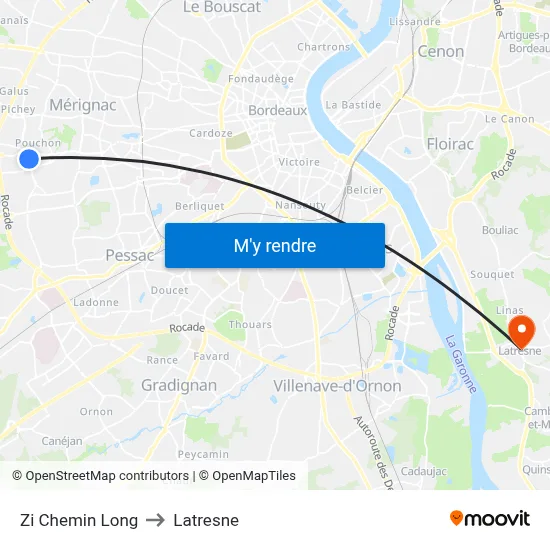 Zi Chemin Long to Latresne map
