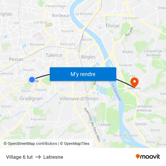 Village 6 Iut to Latresne map