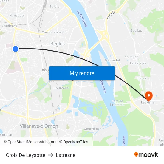 Croix De Leysotte to Latresne map