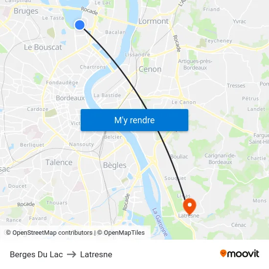 Berges Du Lac to Latresne map