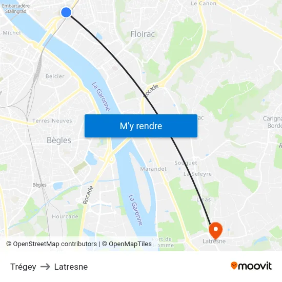 Trégey to Latresne map
