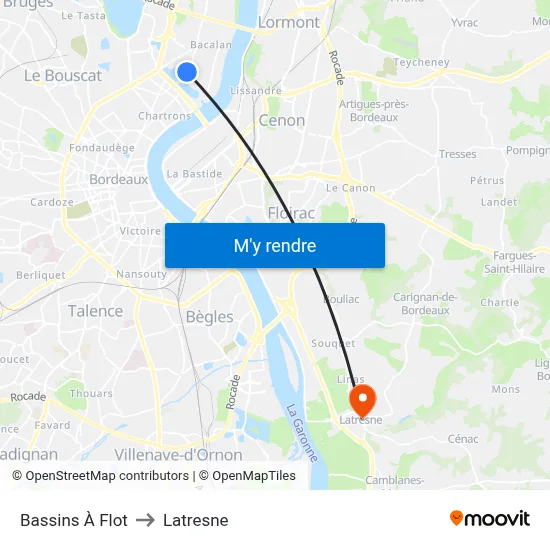 Bassins À Flot to Latresne map