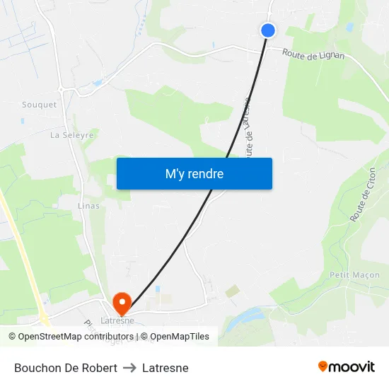 Bouchon De Robert to Latresne map