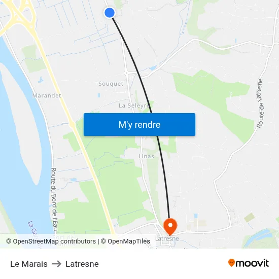 Le Marais to Latresne map