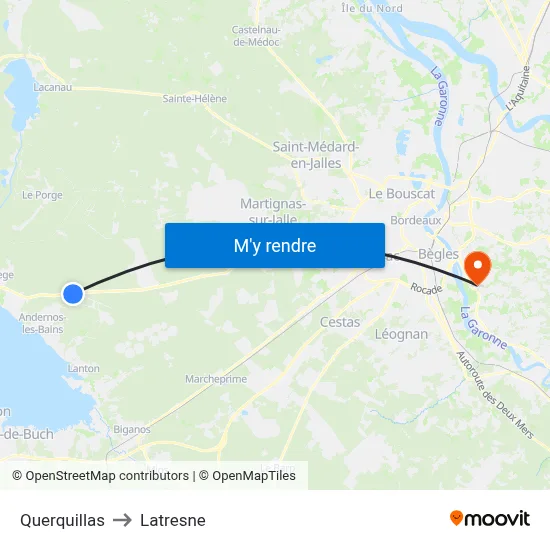 Querquillas to Latresne map