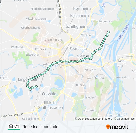 Mapa de C1 de autobús