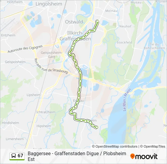 67 Bus Line Map