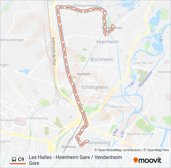 C9 Bus Line Map