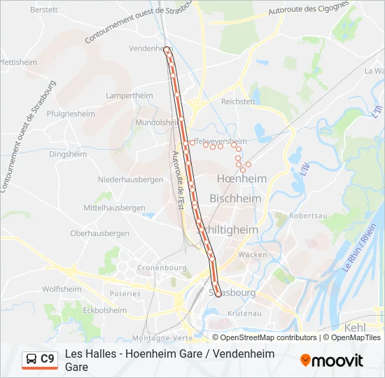C9 Bus Line Map