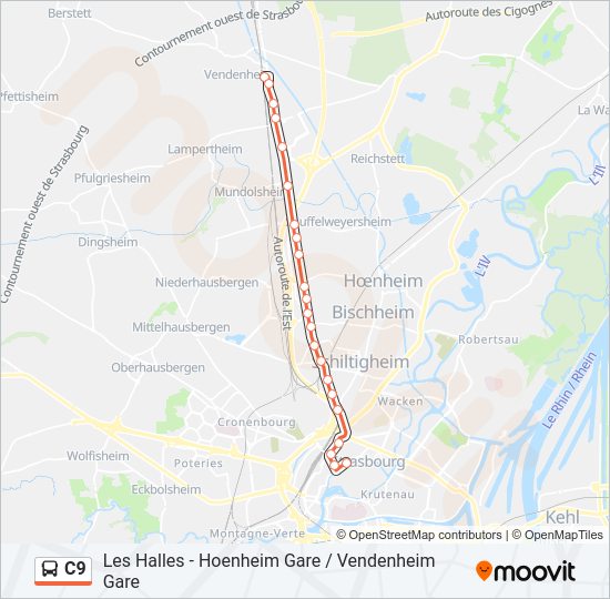 C9 Bus Line Map