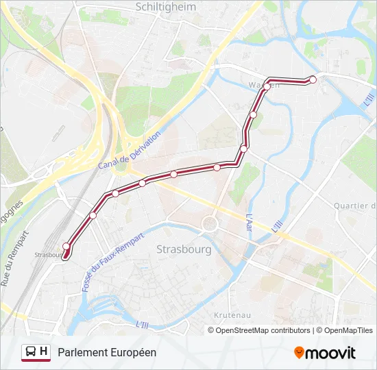 H Bus Line Map