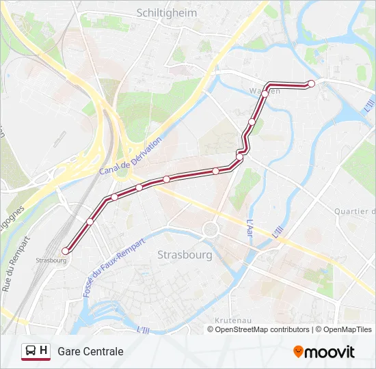 H Bus Line Map