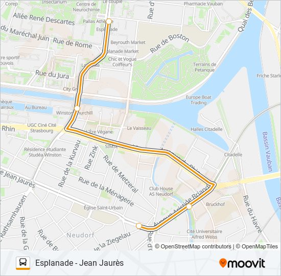 Plan de la ligne REMPLACEMENT-C/E de bus