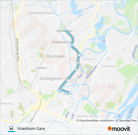 REMPLACEMENT-B/E Bus Line Map