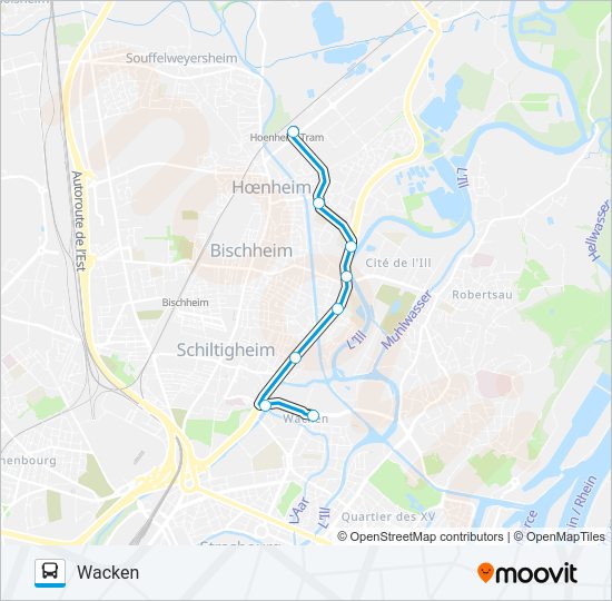 REMPLACEMENT-B/E Bus Line Map