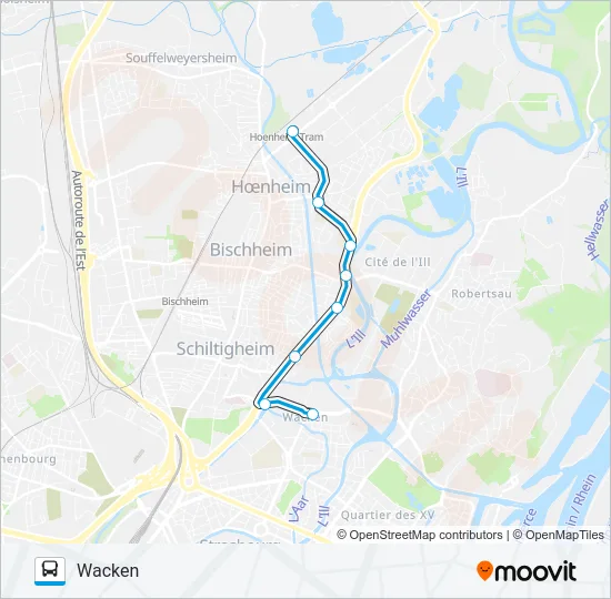 REMPLACEMENT-B/E Bus Line Map