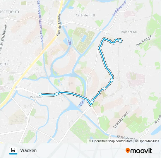 REMPLACEMENT-B/E Bus Line Map